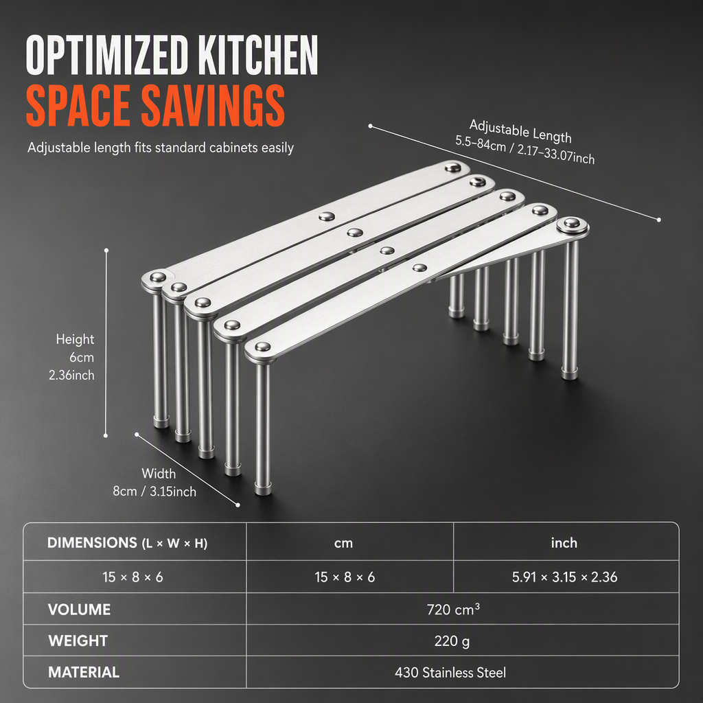Expandable Stainless Steel Steaming Rack