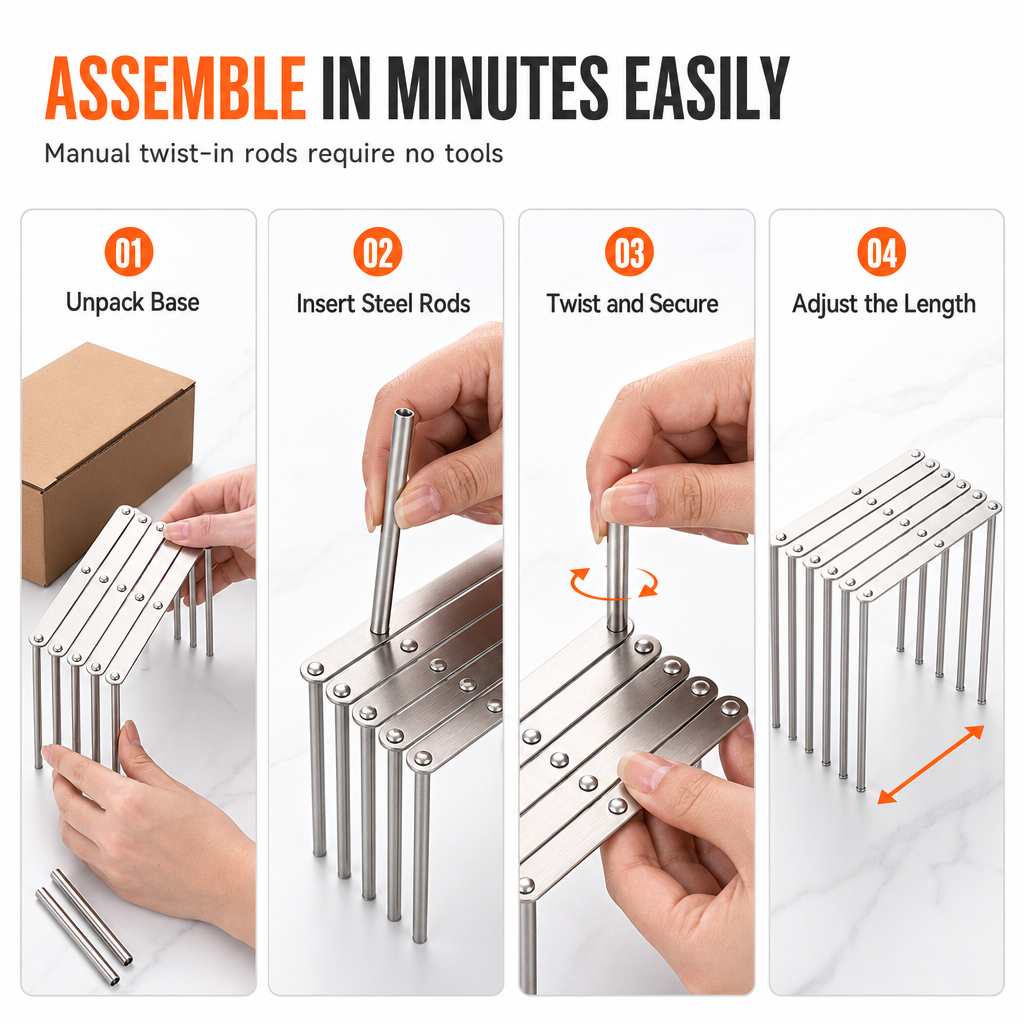 Expandable Stainless Steel Steaming Rack