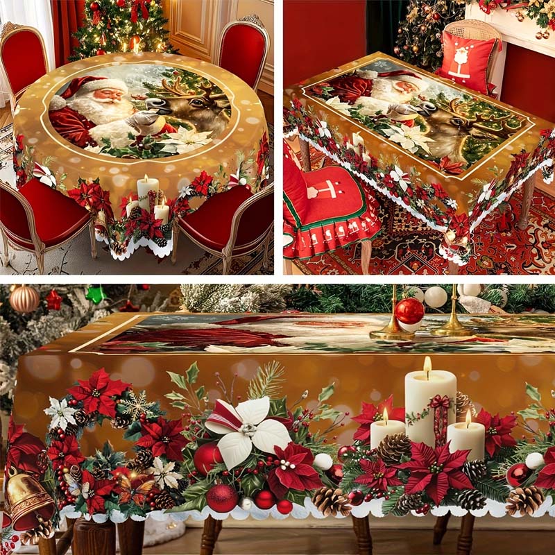 🎅 Christmas Tablecloth | Round & Rectangle