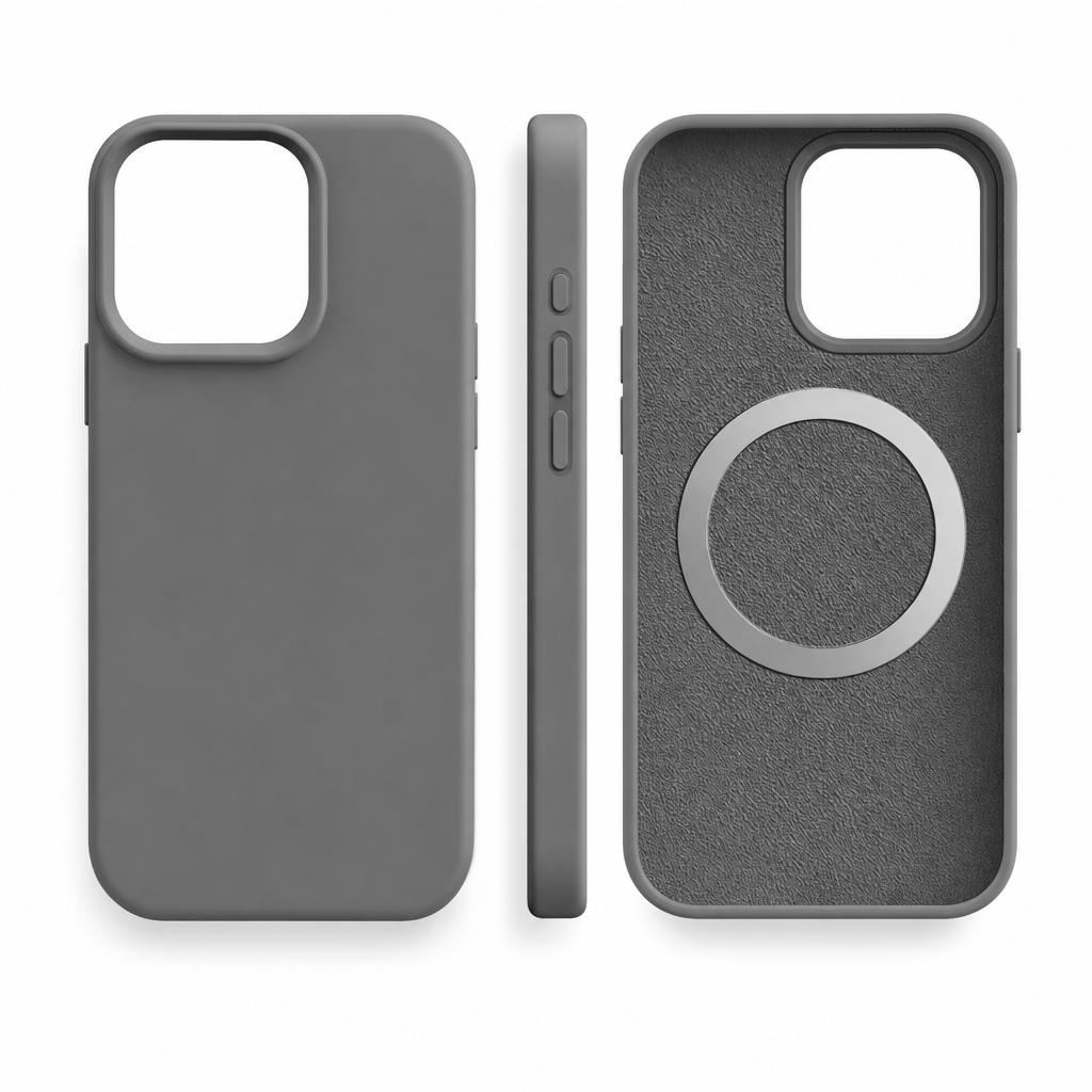 📱 Save 50%! 🧲 Liquid Silicone Case – Magnetic ring & soft flocked grip ✨
