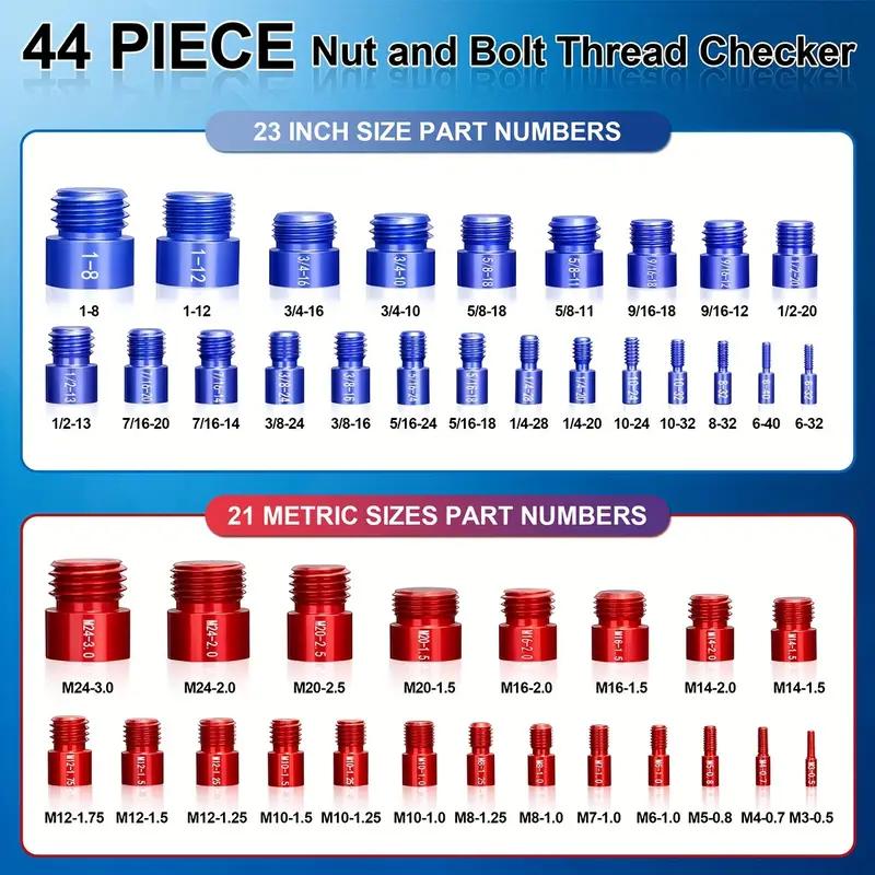 🔩 Thread Pitch Gauge Set: Metric & Imperial, Dual-Sided, Laser-Etched, 26/44-Piece, with Case