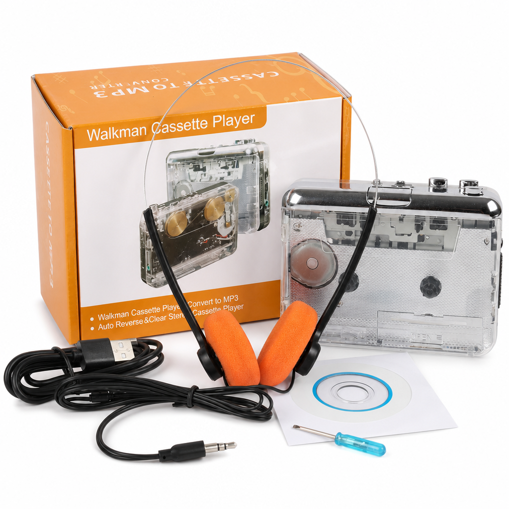 🎁2026 New Arrivals 50% OFF💥Transparent Portable Cassette Player & Tape to MP3 Converter with Type-C