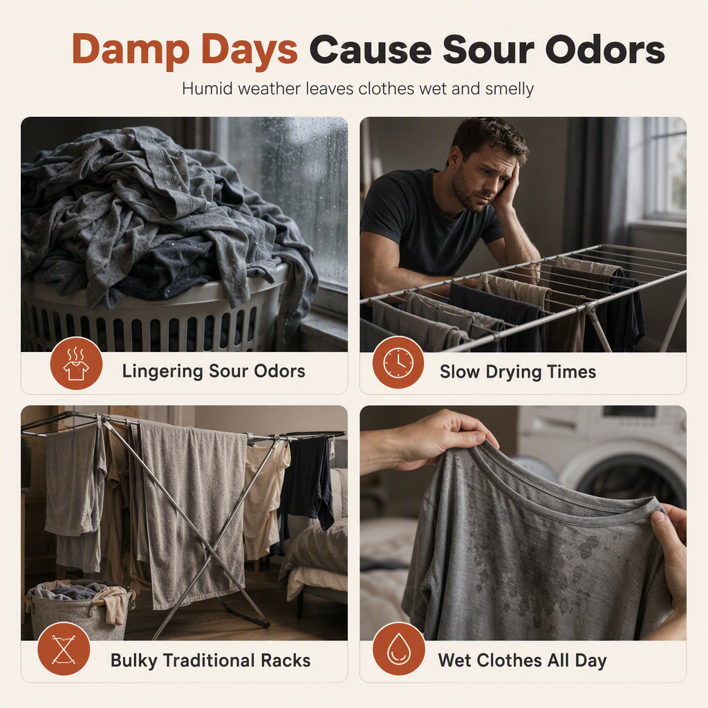 👕 Portable Clothes Dryer: Rapid Heat, Silent Night Drying, Foldable, Travel-Friendly, 4-Step Setup
