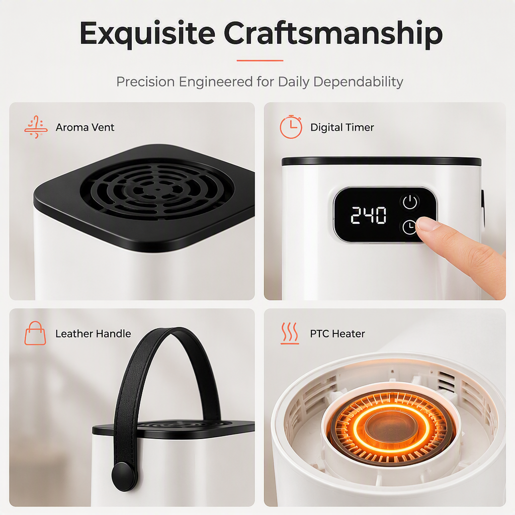 👕 Portable Clothes Dryer: Rapid Heat, Silent Night Drying, Foldable, Travel-Friendly, 4-Step Setup