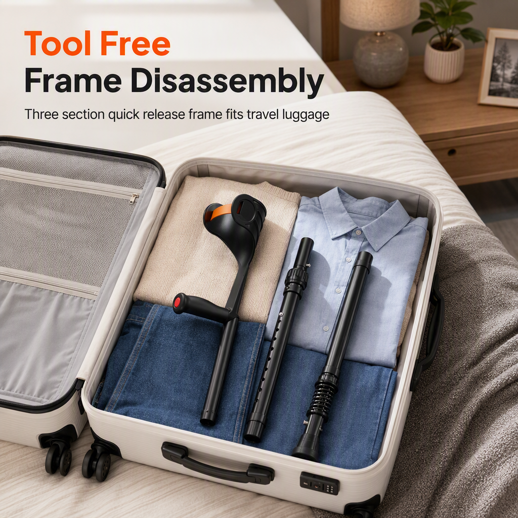 50% OFF! ✨ Folding Forearm Crutches – Shock-Absorbing Spring System, Reinforced Aluminum Shaft & Slip-Resistant Rubber Feet – Comfortable Mobility Aid for Fracture Rehabilitation 🦵