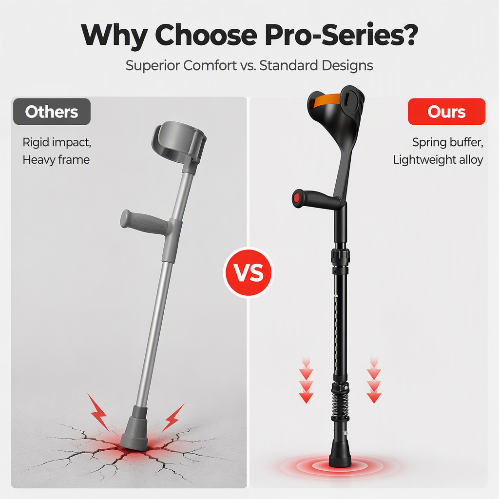 50% OFF! ✨ Folding Forearm Crutches – Shock-Absorbing Spring System, Reinforced Aluminum Shaft & Slip-Resistant Rubber Feet – Comfortable Mobility Aid for Fracture Rehabilitation 🦵