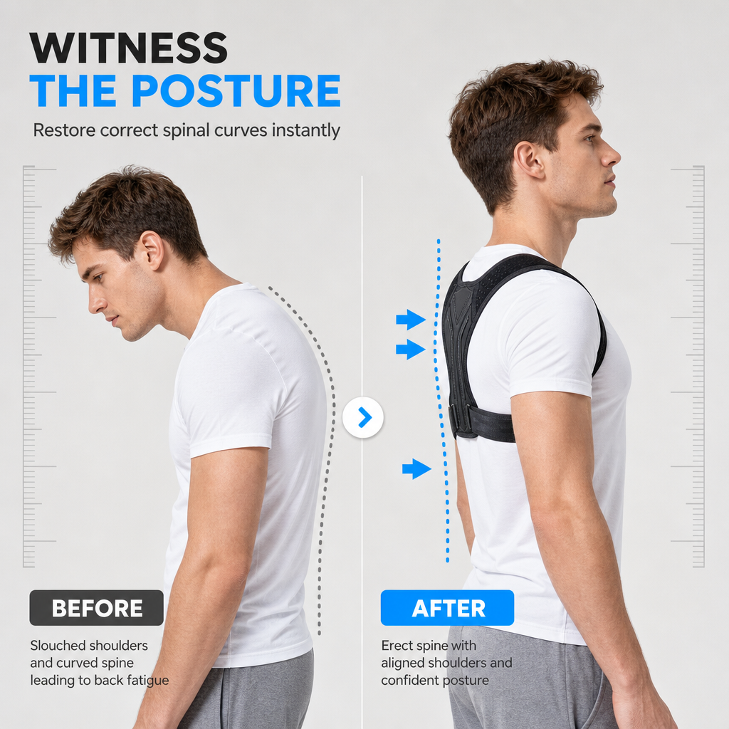 Breathable Back Posture Corrector Belt for Adults and Children Invisible Support Strap to Improve Sitting Posture and Prevent Hunchback