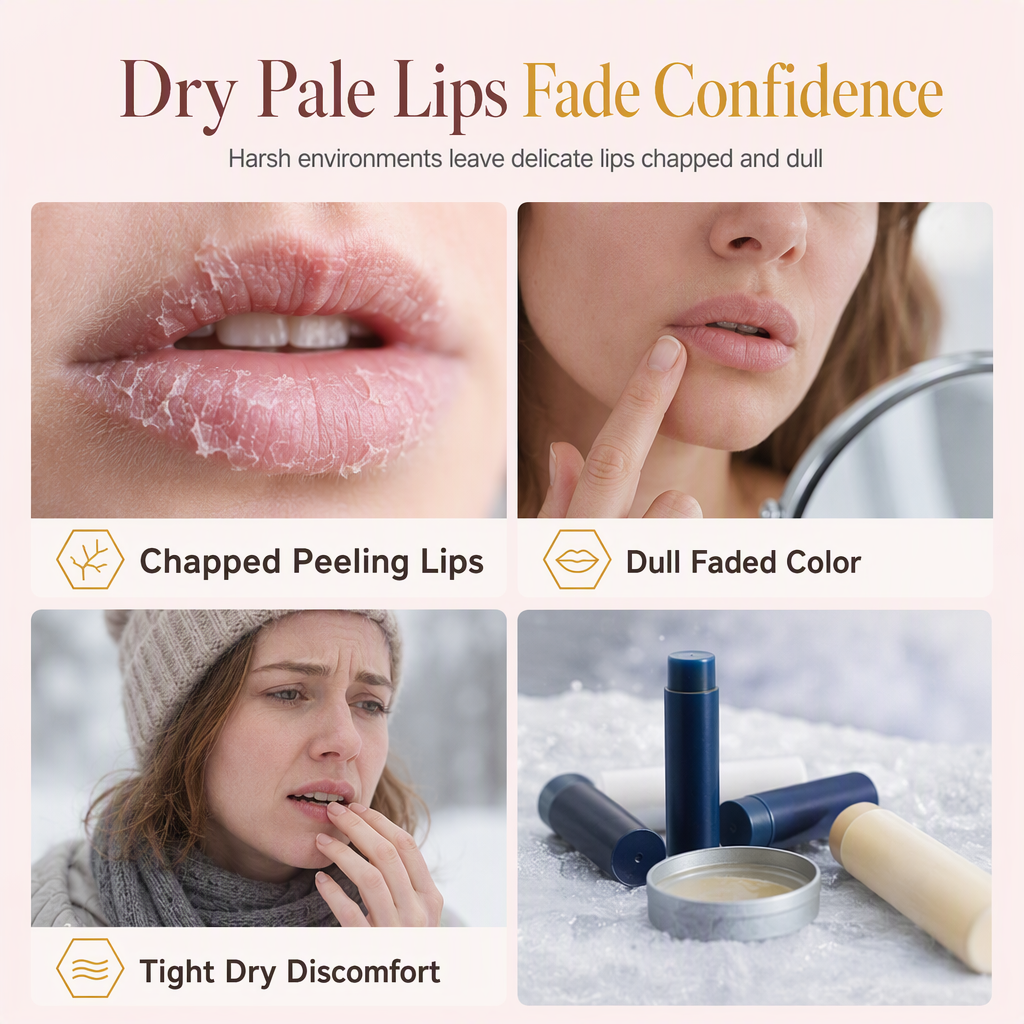 📢📢50% OFF !! ⏰Gold Foil Temperature Color Changing Lip Balm💄 – Moisturizing Custom Pink Tint with Glossy Gold Finish ✨