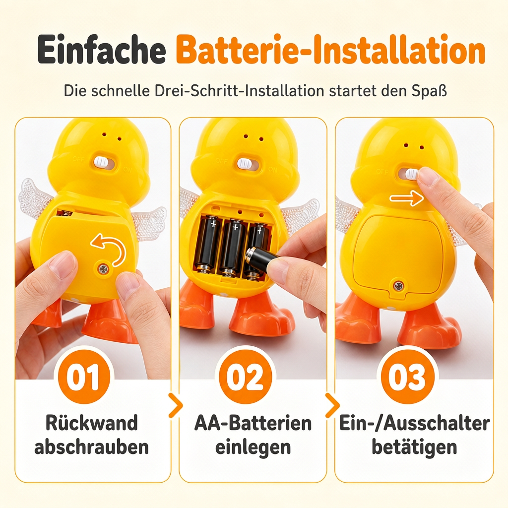 🎁2026 New Arrivals 50% OFF💥Electric Singing and Dancing Cartoon Duck Toy | LED Light Effects, Waddling Motion🌈