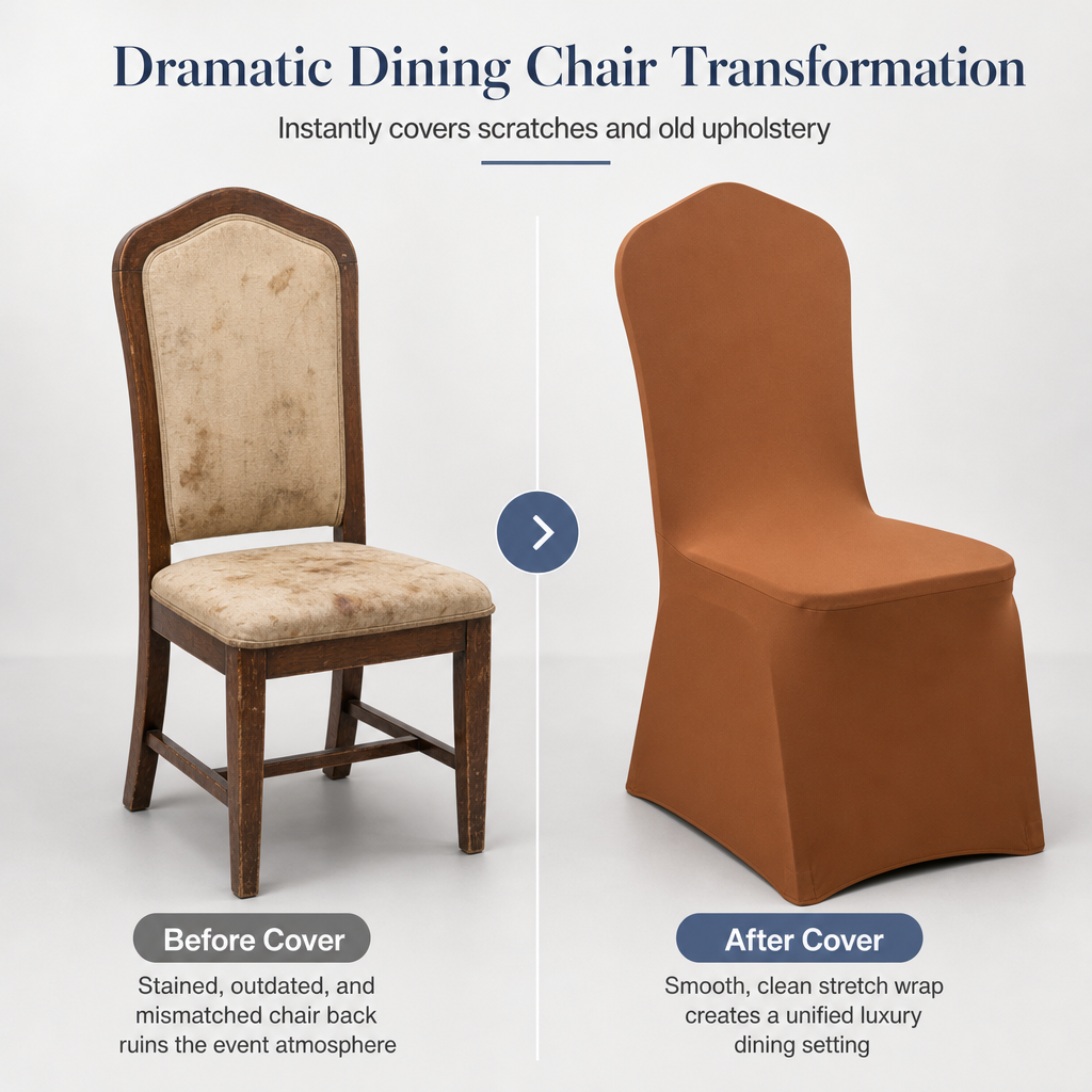 Universal Stretch Spandex Dining Chair Cover Full Slipcover Protector for Wedding Party Banquet