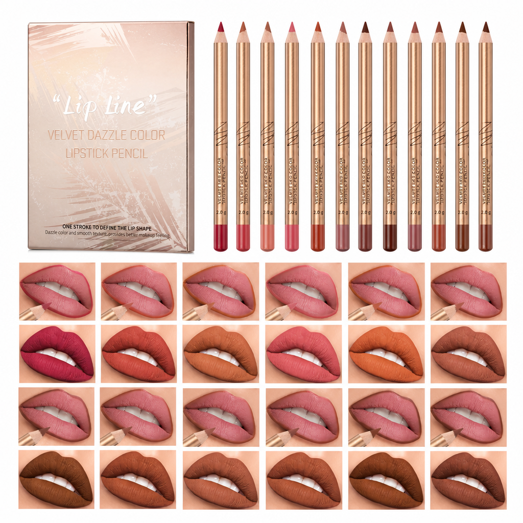 12-Piece Long Lasting Smudge-Proof Matte Lip Liner Set