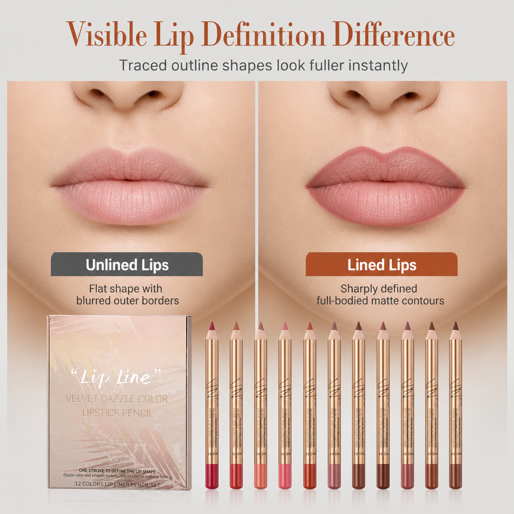 12-Piece Long Lasting Smudge-Proof Matte Lip Liner Set