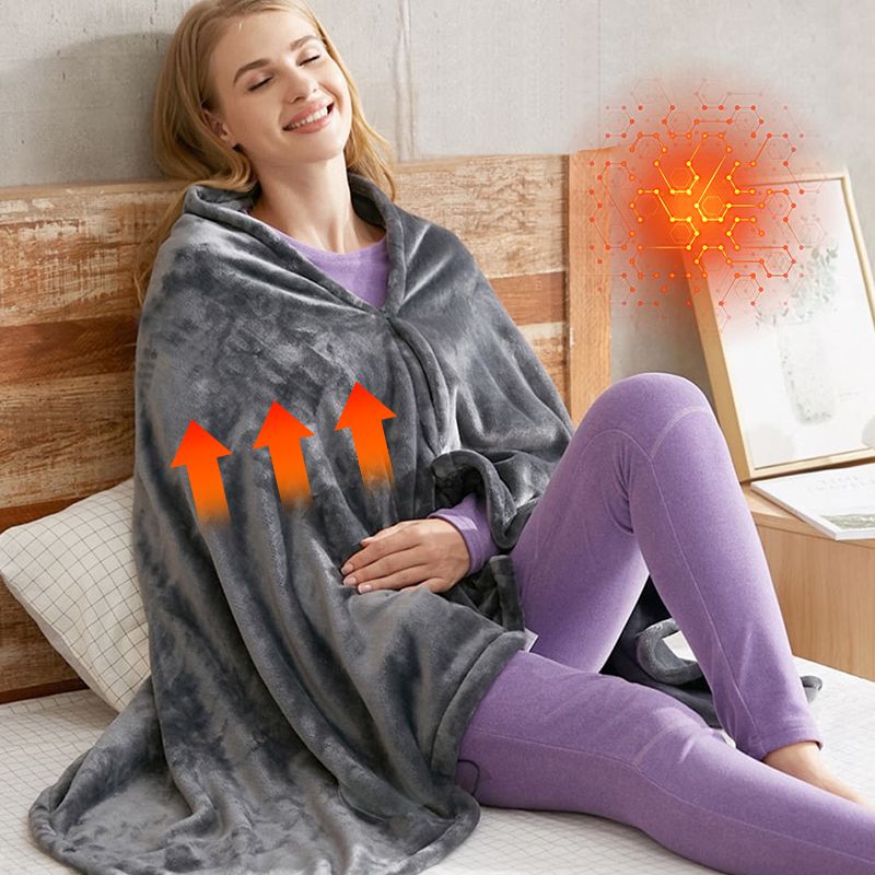 ⏳Time-Limited Special⏰USB Heated Flannel Blanket Shawl♨️🧥