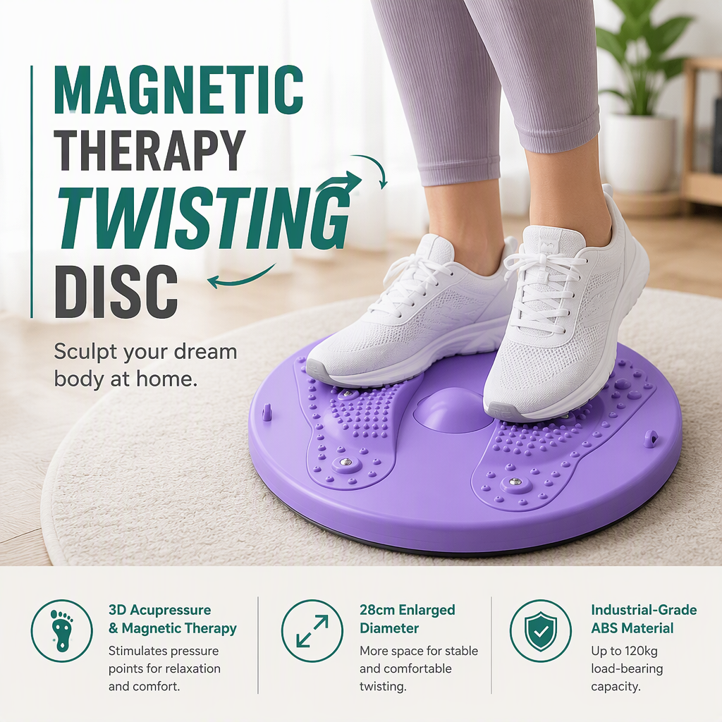 Home Fitness Waist Twisting Disc Twister Board with Resistance Bands for Core Workout and Slimming