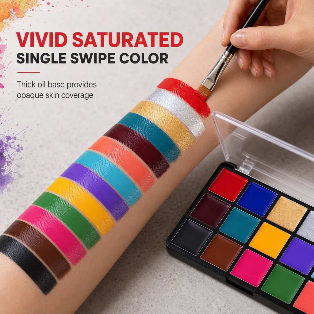 15 Colors Oil Based Face and Body Paint Palette