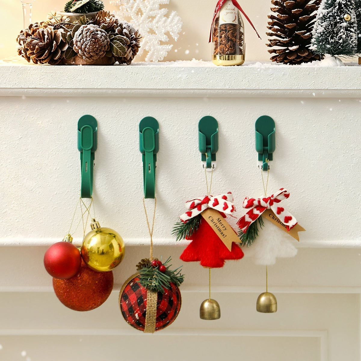 ⌛️Festive Sale! 🎄 Silicone Christmas Wreath Ties & Hooks (5 Pcs) – Secure Your Wreaths & Garlands with Ease🎅
