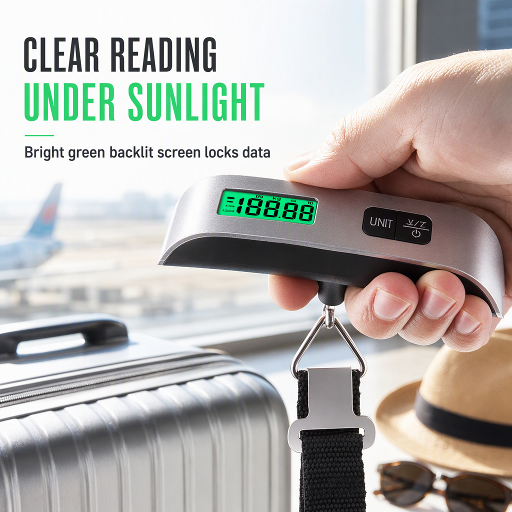 Portable 50kg LCD Mini Electronic Luggage Scale T-Shaped Handheld Hanging Scale with Hook