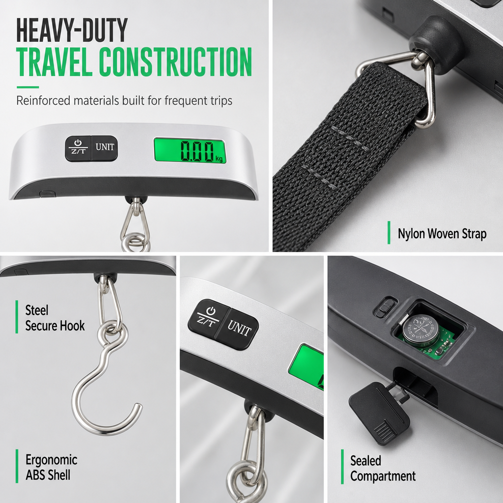 Portable 50kg LCD Mini Electronic Luggage Scale T-Shaped Handheld Hanging Scale with Hook