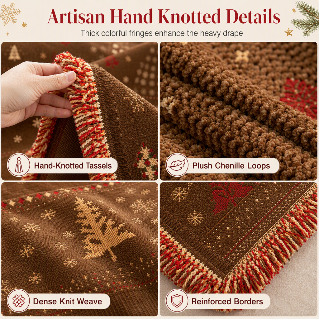 ⏳Time-Limited Special⏰Thickened Christmas Chenille Sofa Cover – Full Coverage Cat Scratch & Stain Resistant Couch Slipcover🎄🎅🛋️