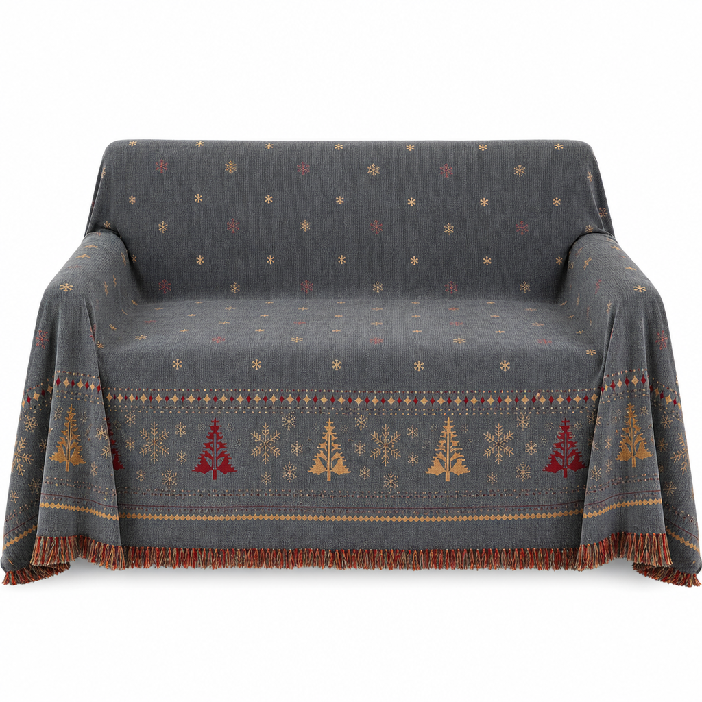 ⏳Time-Limited Special⏰Thickened Christmas Chenille Sofa Cover – Full Coverage Cat Scratch & Stain Resistant Couch Slipcover🎄🎅🛋️