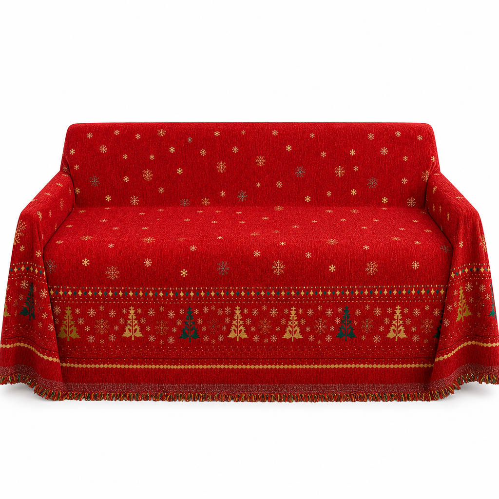 ⏳Time-Limited Special⏰Thickened Christmas Chenille Sofa Cover – Full Coverage Cat Scratch & Stain Resistant Couch Slipcover🎄🎅🛋️