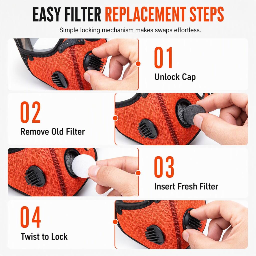 Dustproof and Windproof Outdoor Sports Face Mask with Protective Eye Shield and Breathing for Running and Cycling