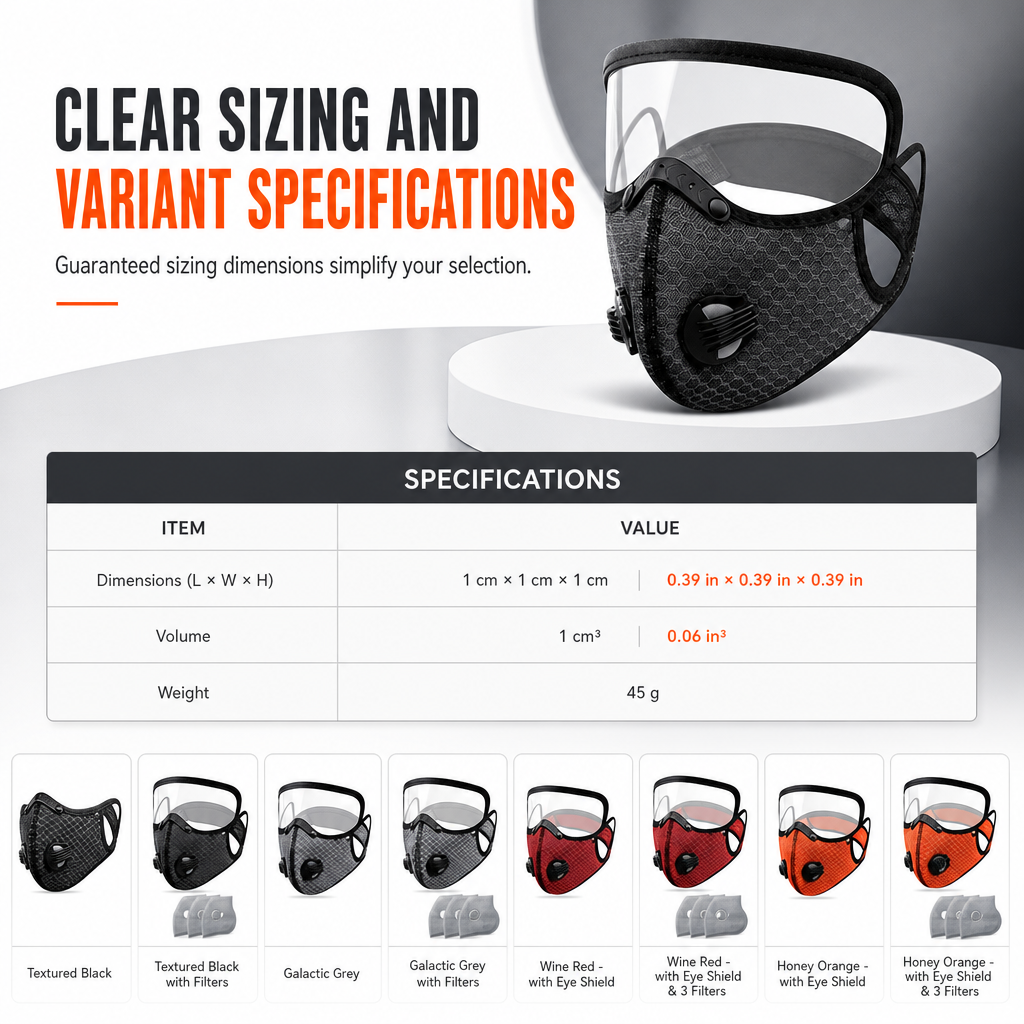 Dustproof and Windproof Outdoor Sports Face Mask with Protective Eye Shield and Breathing for Running and Cycling