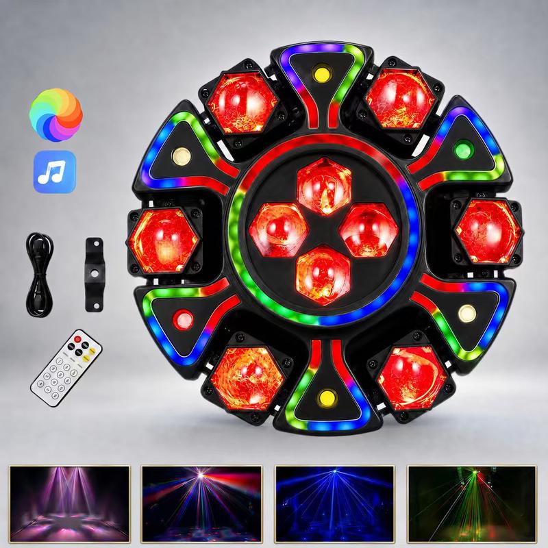 ⏳Time-Limited Special⏰💡 Rotating Bee-Eye RGBW Stage Light with Remote Control – Add Dynamic Lighting to Parties, DJ Sets & Events, Easy to Control from Anywhere ✨