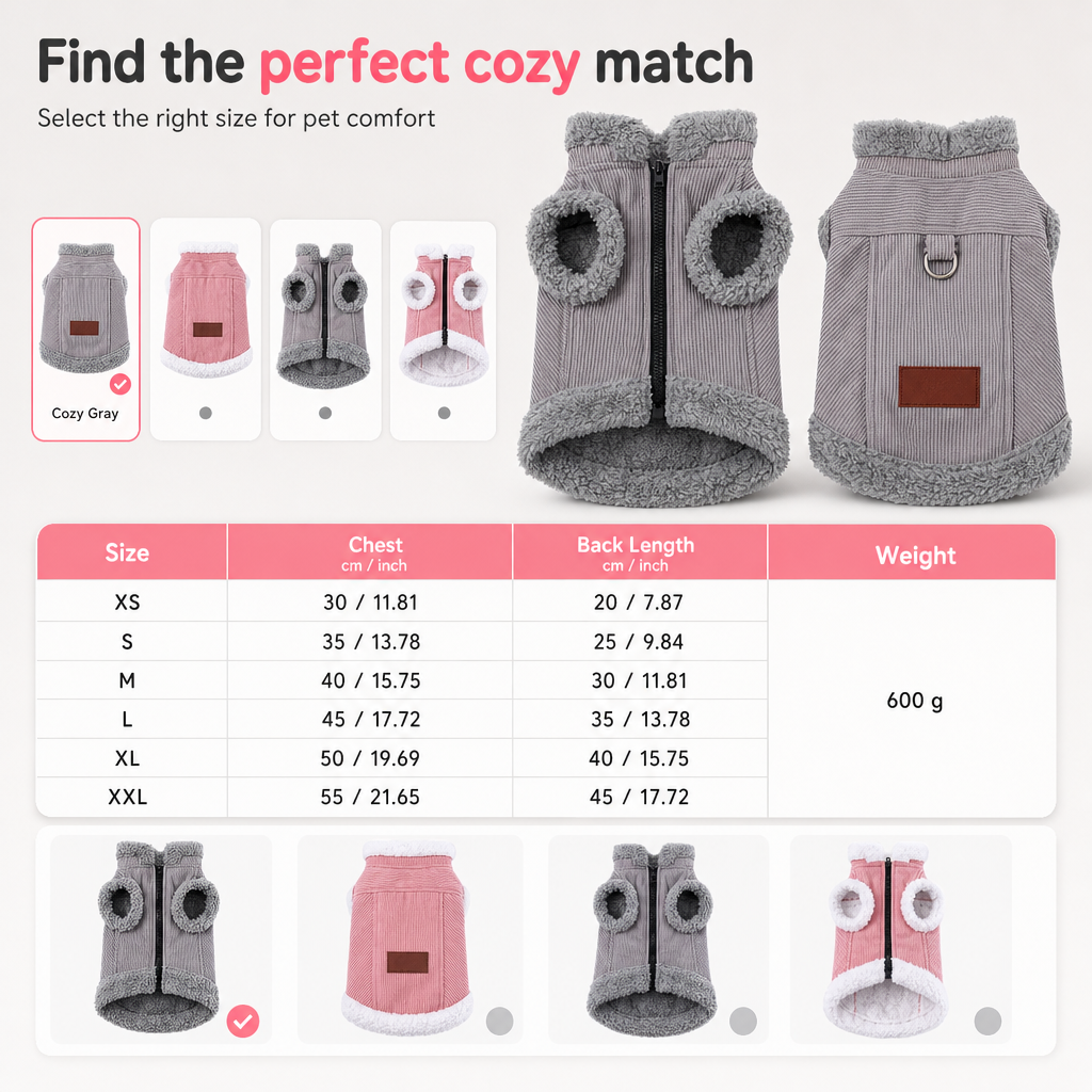 Warm Lamb Fleece Pet Vest Autumn Winter Thickened Fleece Lined Dog Clothes for Cats and Dogs