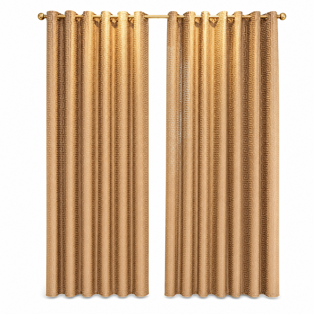 Geometric Jacquard Sheer Curtain Panel for Living Room