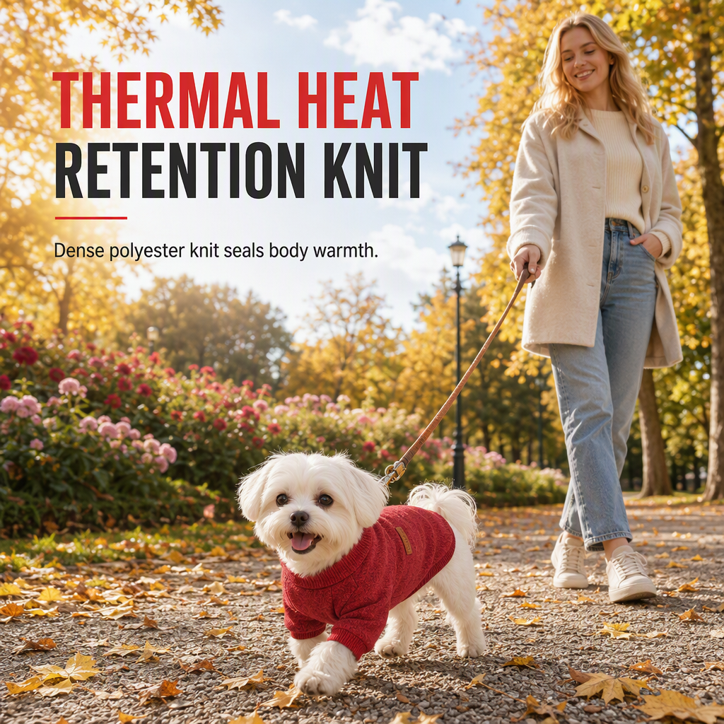 🐕✨ Cozy Knit Pet Sweater – 50% OFF! Insulating ribbed knit, stretchable trim, 9 colours – keeps small pets warm & free to move. 💪