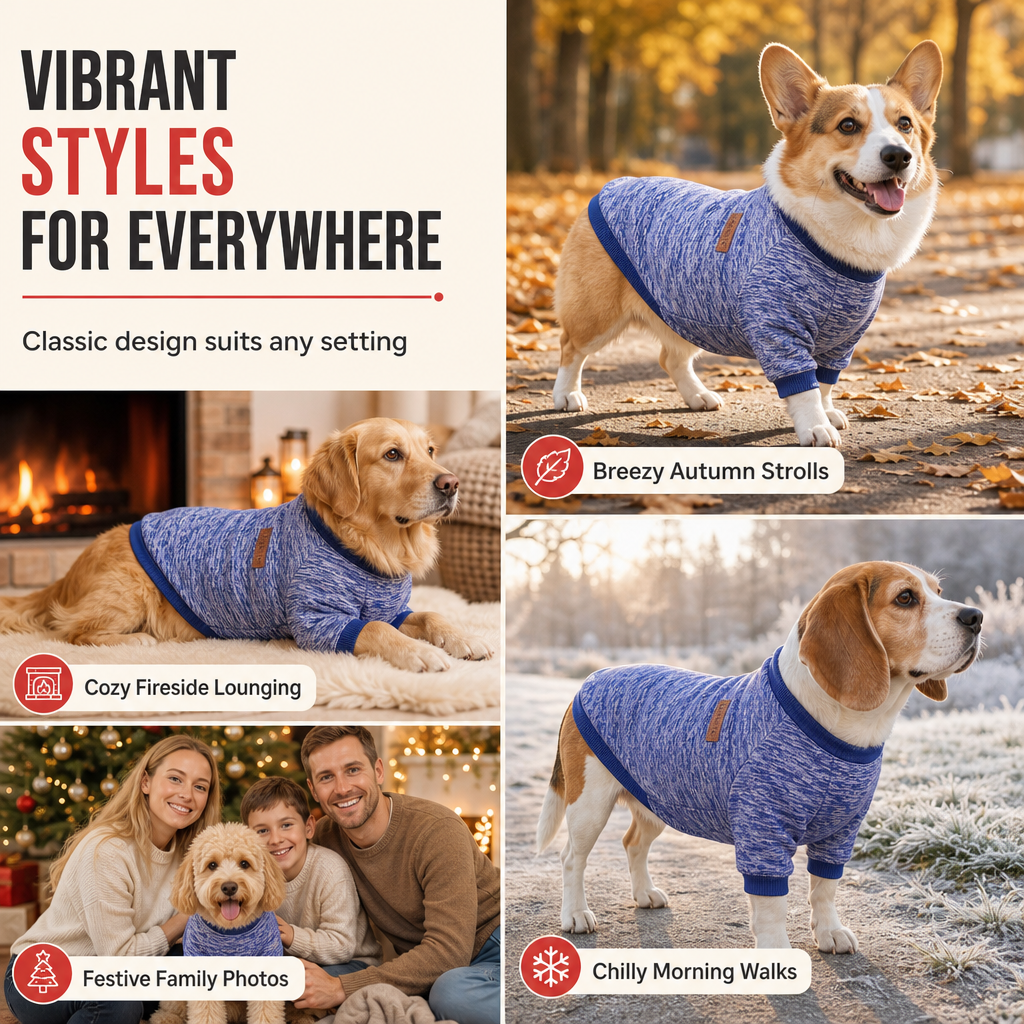 🐕✨ Cozy Knit Pet Sweater – 50% OFF! Insulating ribbed knit, stretchable trim, 9 colours – keeps small pets warm & free to move. 💪