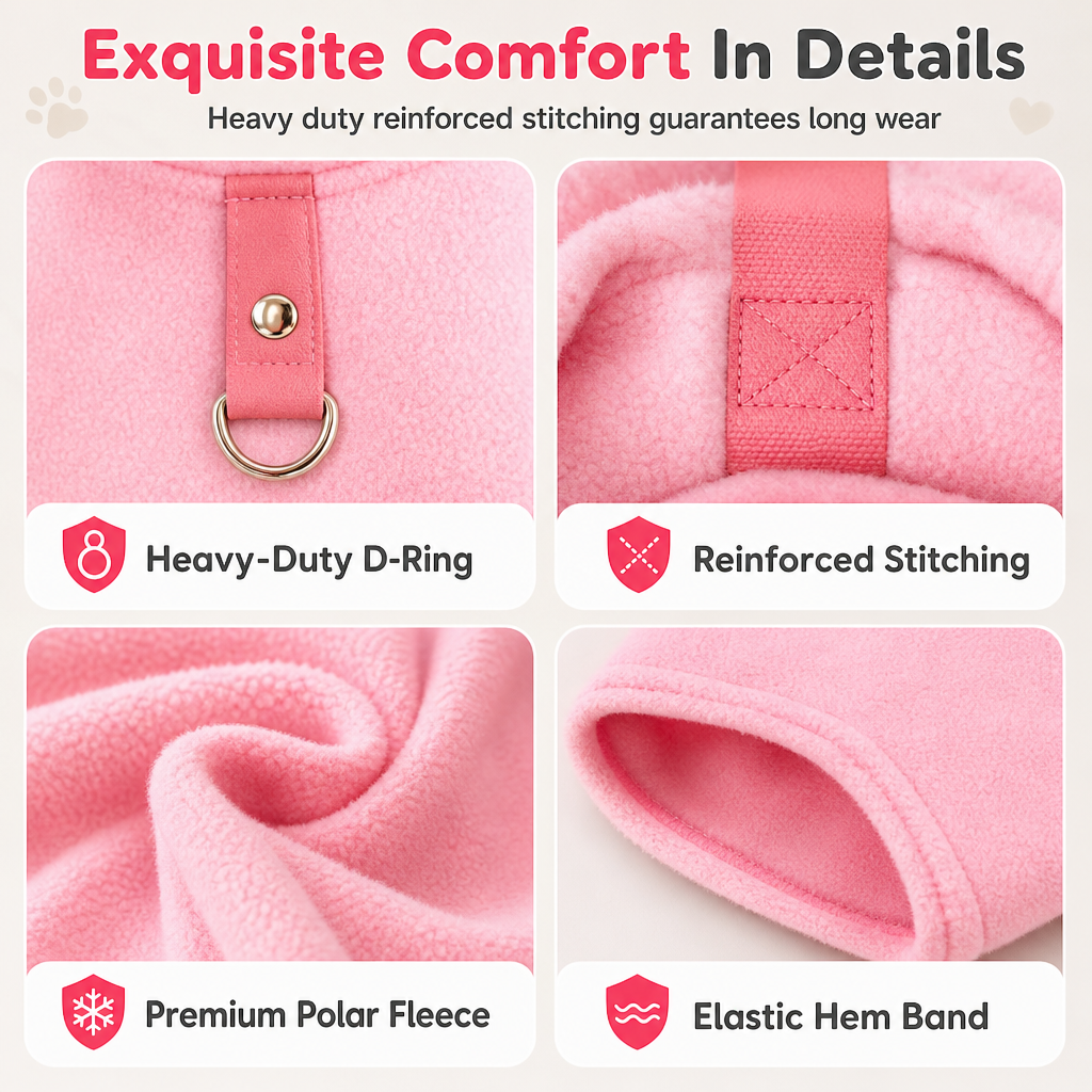 Warm Pet Sweater with Leash Ring & Love Dad and Mom Design