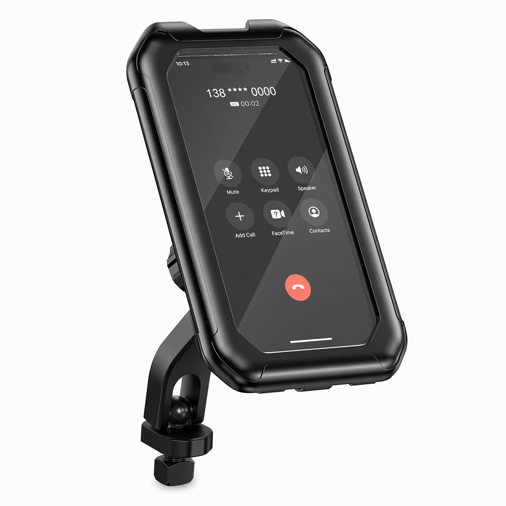 Waterproof Motorcycle and Bicycle Phone Holder with Touch Screen and 360 Degree Rotation