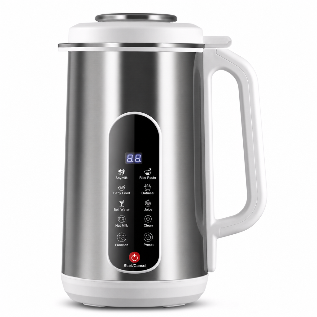 Multi-Functional 304 Stainless Steel Soy Milk Maker and High- Blender Large Capacity Filter-Free Household Food Processor with Smart Timer