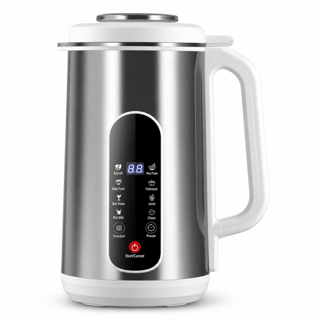 Multi-Functional 304 Stainless Steel Soy Milk Maker and High- Blender Large Capacity Filter-Free Household Food Processor with Smart Timer