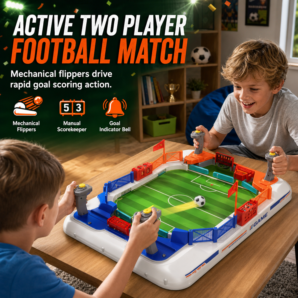 2 Player Battle Tabletop Soccer Game Interactive Table Football Board Toy for Kids