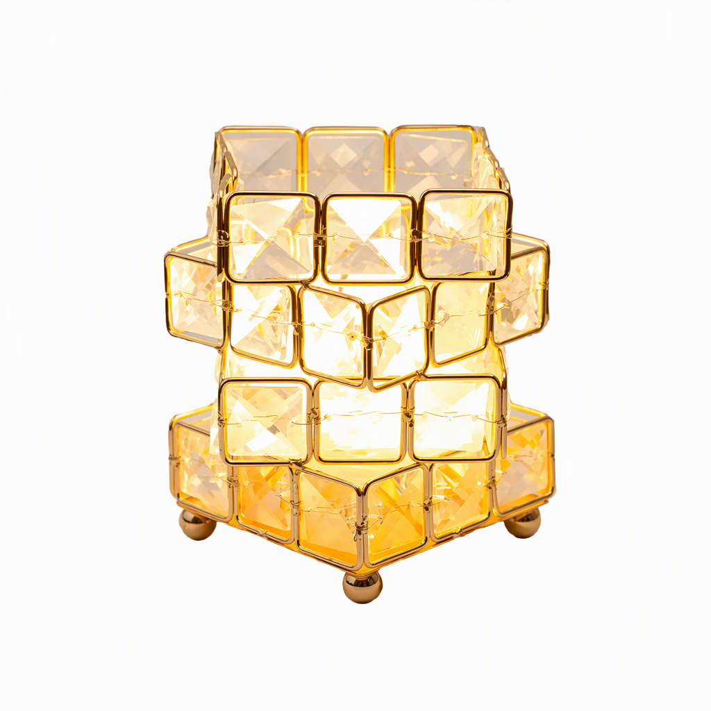 📢📢50% OFF !! ⏰Rose Rubik's Cube Bedside Night Light USB Powered Atmosphere Table Lamp