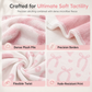 Double Layer Thickened Flannel Throw Blanket with Cute Cartoon Bowknot Letter Print Soft Double Sided Air Conditioning Blanket