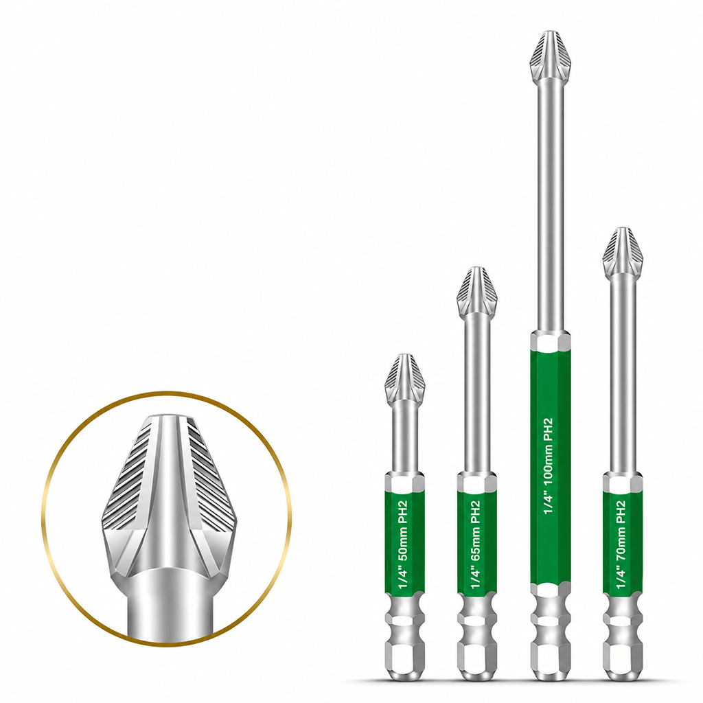 Magnetic Impact Resistant Phillips Screwdriver Bit Set Non Slip Twill High Hardness Cross Drill Bits for Electric Screwdrivers