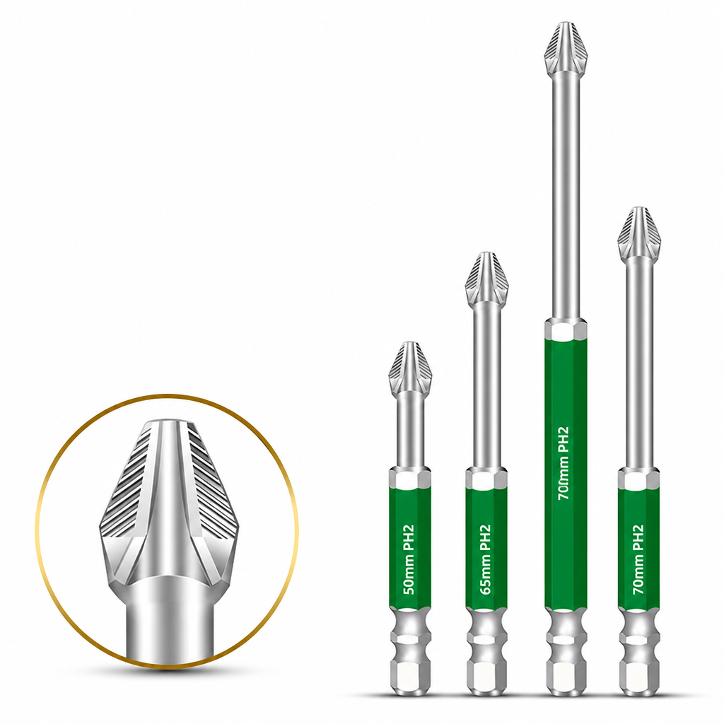 Magnetic Impact Resistant Phillips Screwdriver Bit Set Non Slip Twill High Hardness Cross Drill Bits for Electric Screwdrivers