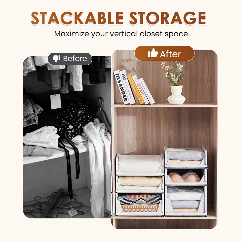 Stackable Wardrobe Organizer with Sliding Drawer
