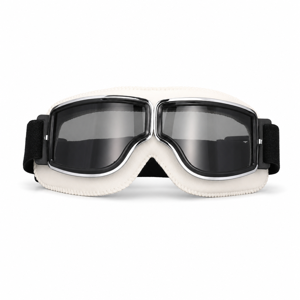 Retro Motorcycle Goggles Vintage Windproof Riding Glasses for Cruiser Helmet and Off-Road Dirt Bike