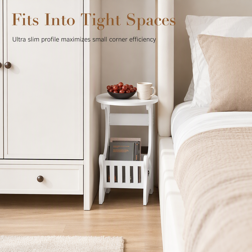 🔥50% OFF✨Modern Minimalist Round Bedside Table and Sofa Side End Table for Small Spaces Bedroom and Living Room