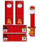 Christmas Burlap Refrigerator Door Handle Covers Holiday Kitchen Appliance Protectors for Microwave and Fridge