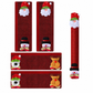 Christmas Burlap Refrigerator Door Handle Covers Holiday Kitchen Appliance Protectors for Microwave and Fridge