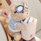 🧸🚗Cute Aviator Bear Plush Car Tissue Holder & Storage Bin | Strap Armrest Mount for Car Interior Decoration & Storage📦