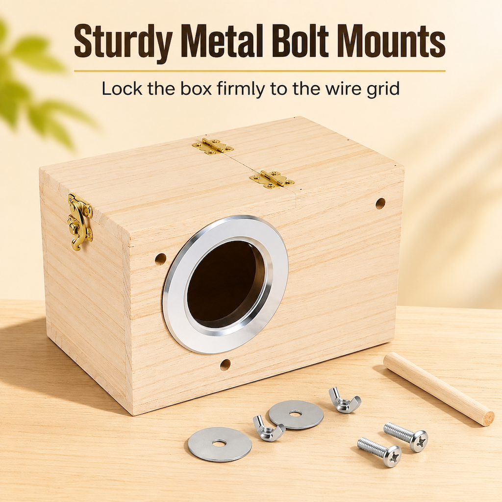 Wooden Bird Nesting Box for Budgies Lovebirds and Small Birds