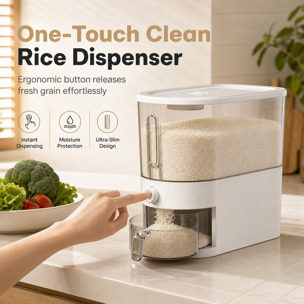 📢📢 50% OFF🍚Slim Rice Storage Container – Airtight, Moisture-Proof & Insect-Resistant Bin for Rice and Flour