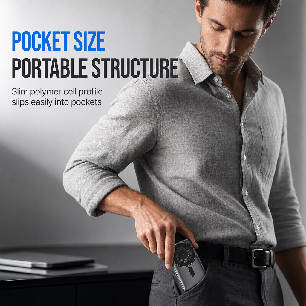 Mini 10000mAh Magnetic Wireless Power Bank Fast Charging Portable for Phones and Smartwatches